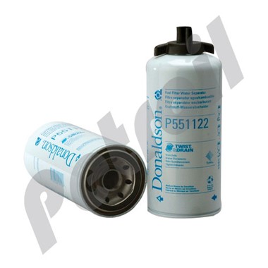 P551122 Filtro Combustible Donaldson Roscado c/drenaje c/puerto  Motores Cummins 3800394 P551022 FS1022 33422 BF1272-SPS